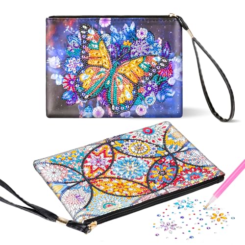 Jovicos Bastelset Mädchen 8 9 10 11 12 Jahre, 2 Stücke Diamond Painting Taschen Kinder Erwachsene, Mädchen Geschenk 6-12 Jahre, Kreatives Kosmetiktaschen Basteln Mädchen, Bastelset Kinder ab 6 Jahre von Jovicos