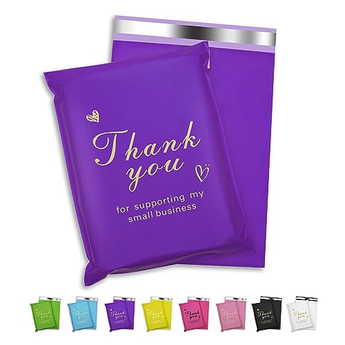 Jowlroel Thank You Poly-Versandtaschen, 37,8 x 48,3 cm, wasserdichte und reißfeste Versandtaschen für Kleidung, starke Versandtaschen mit Selbstdichtung, niedliche Verpackungsbeutel für kleine von Jowlroel