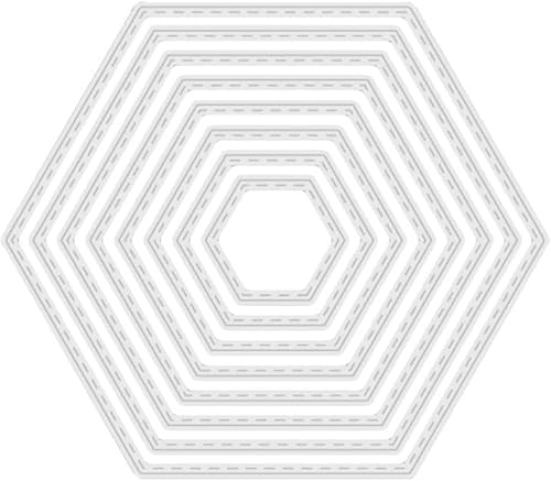 Hexagon Stanzschablone, Metallschablone, Stanzformen, Stanzschablonen für DIY, Scrapbooking, Fotoalbum, dekorative Prägepapier-Stanzformen für Kartenherstellung (ZC367) von Jowxsx