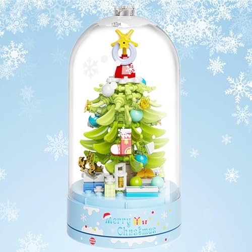 Joy Depot DIY Baustein Weihnachtsbaum Spieluhr A STEM Pädagogisches Bauspielzeug Spieluhr Baukasten Dekoration Geschenk für Kinder und Erwachsene - Schnee Weihnachtsbaum von Joy Depot