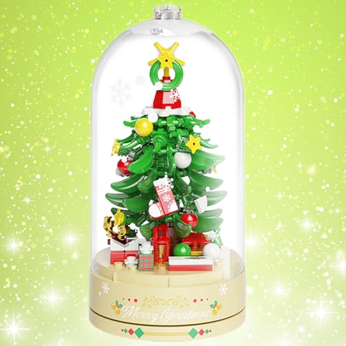 Joy Depot DIY Baustein Weihnachtsbaum Spieluhr A STEM Pädagogisches Bauspielzeug Spieluhr Baukasten Dekoration Geschenk für Kinder und Erwachsene - Sternenlicht Weihnachtsbaum von Joy Depot