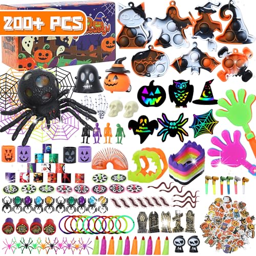 200 Stück Halloween-Partygeschenke – Großpackung sortiertes Spielzeug für Kinder, Nicht-Süßigkeitenfüller, Klassenzimmerpreise, Halloween-Geschenke für Jungen und Mädchen von JoyCub