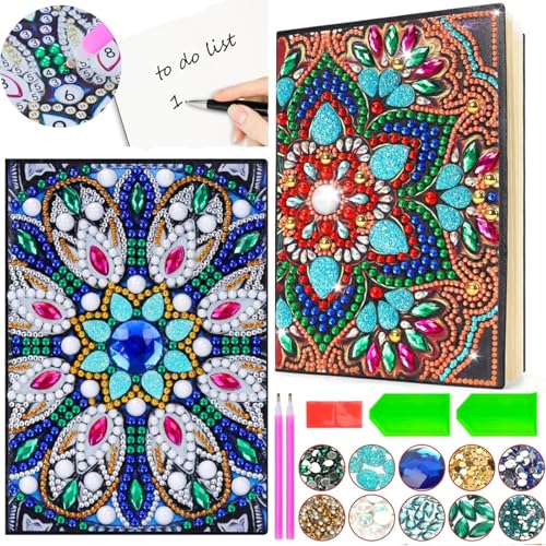 JoyJoyful Bastelset Kinder ab 6 7 8 9 10 Jahre, Geschenke Mädchen 6-12 Jahre, Diamond Painting Kinder Tagebuch Basteln Mädchen 7-8-9 Jahre, Geschenkideen Spielzeug Mandalas Mosaik A5 Notizbuch von JoyJoyful