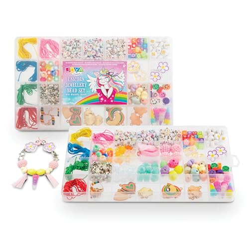 Joya Creative Einhorn Schmuck Selber Machen Set für Kinder - Ketten Selber Machen Set Kinder & Armband Kinder - Bastelset Schmuck - Perfekt für Geburtstag 11 Jahre Mädchen & Ostergeschenke Mädchen von Joya Creative