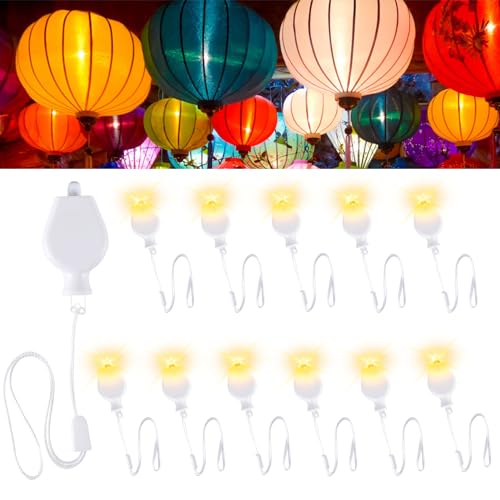 Joycabin 12 Stück LED Ballonlichter, Laternenlichter, LED Außen Hängende Dekorationslichter, Papierlaternen Led Licht für Hochzeit, Halloween, Weihnachten, Party Dekorationslichter (Warm Weiß) von Joycabin