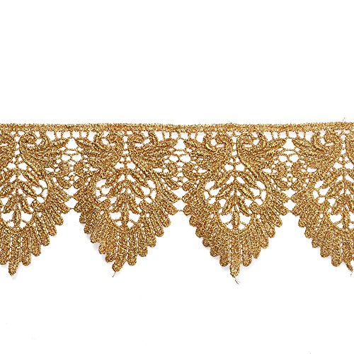 LP-MX-3399 Metallic-Spitzenborte für Braut, Kostüm oder Schmuck, Basteln und Nähen, 7,6 cm, goldfarben von Joyce Trimming Lace Trim