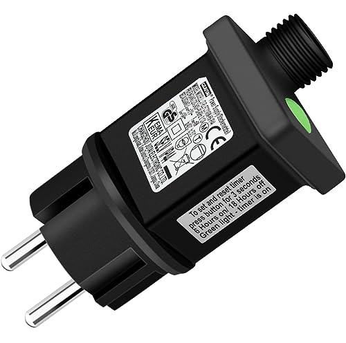 Joycome Netzteil 31V Stecker für Lichterkette, 9 Lichtmodi Stecker Lichterkette Ersatz mit Timer Funktion, IP44 Adapter Trafo, LED Treiber für Weihnachtsbeleuchtung Glühbirnen Lichterkette Eisregen von Joycome