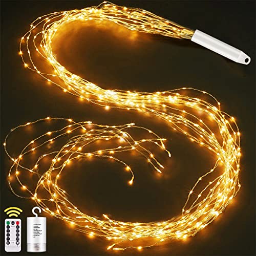 Joycome Lichterschweif 1M 100 LED Weihnachtsbeleuchtung mit Batterie, Timer, Fernbedienung, Lichterstrang 8 Modi Wasserfall Lichterkette Wasserdicht Lichterbündel für Weihnachten Außen Innen Deko von Joycome