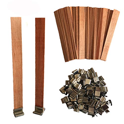 Joyfeel's Store 100 Stück Holz Kerze Dochte mit Eisenständer Kerze Kerne Natürliche Umweltfreundliche Docht für Kerzenherstellung und Kerze DIY Handwerk, 5 zoll (100) (100pcs) von Joyfeel