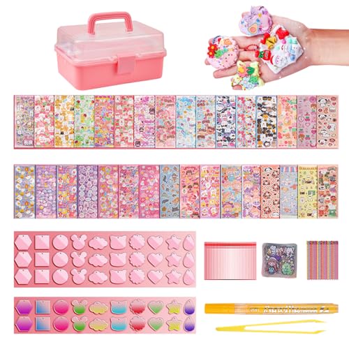 Goo Kartenaufkleber Set 247 PCs DIY 3D Malerei Aufkleber Keychain Scrapbook Kit mit Speicherbox Aufkleber Kunst und Handwerksgeschenk für Kinder von Joygoodta