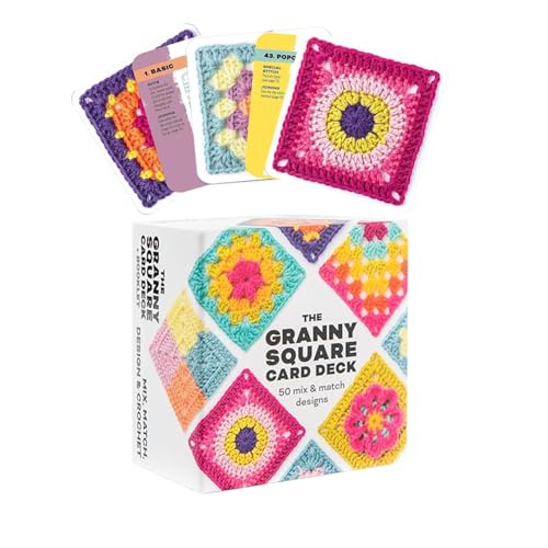 Granny Square Häkel Karten,50x häkeln Mixen Und Matchen Häkel Karten Mit Häkelschrift und Foto zu jedem und praktischem So geht's-Booklet von Joymy