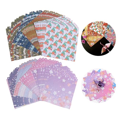 Joynine 120 Origami-Papier | bunte Blätter 14,5 x 14,5 cm | bunte Karten | 16 verschiedene Motive | Origami-Papier für Kinder | Japanisches Origami-Papier | ideal für Dekorationen und pädagogische von Joynine