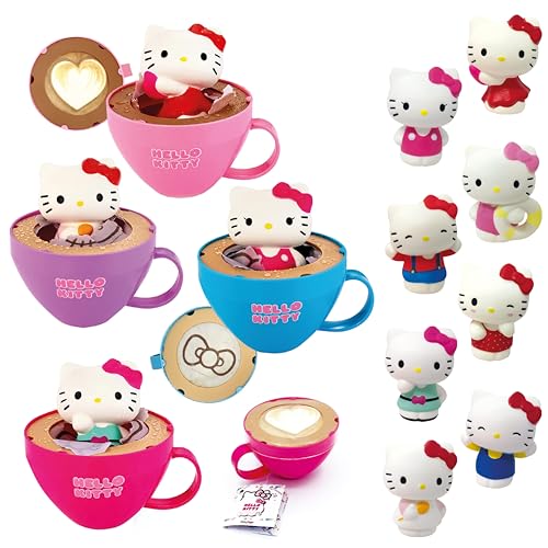 Joy Toy Hello Kitty Cappuccino Tasse mit duftender magischer Squishy-Figur ca. 5 cm - in Cappucinotassenverpackung 12x10x7 cm von Joytoy