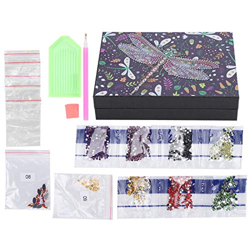 Joyzan Diamond Painting Box, DIY Schmuckschatulle Kit Spezielle Form Strass Stickerei Libelle Geformter Ohrring Aufbewahrungsbehälter Aufbewahrung Organizer Ringe Halskette Armband Kreativer Craft von Joyzan