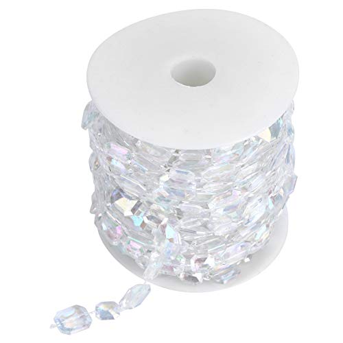 Joyzan Schillernde Kristall-Girlande, Kristall-Glasperlen Synthetische Perlengirlande Acryl Transparentes Herz Diamant Kristall Perlen Girlande für DIY Türhängevorhang Hochzeit Party Kunst Handwerk von Joyzan