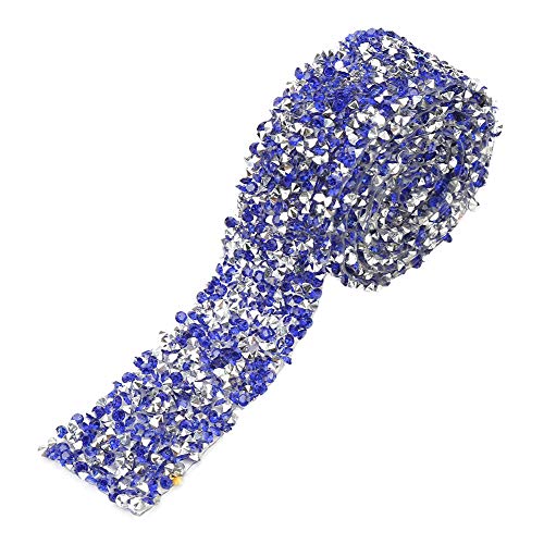 Kristall Strassband, Funkelnde Strass Mesh Band Kristallband Glitzerband Rolle Diamond Ribbon Rhinestone Dekoband Streifen Bling DIY zum Basteln Auto Dekoration Geburtstage Hochzeitstorte(Navy blau) von Joyzan