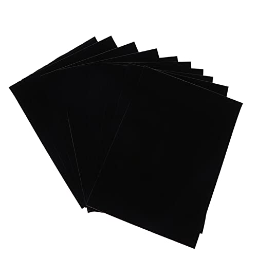 Selbstklebender Samtstoff, Rückseite Kleber Filz Selbstklebende Filzgleiter 10 Blatt Selbstklebend Bastelfilz Weich Vliesstoff Klebefolie Stoff Velour Folie für Schmuck Schatulle Liner Drawer, Schwarz von Joyzan