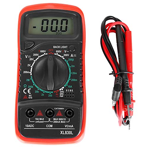 Voltmeter Voltmeter Volt Amp Tester Taschen klemme Multimeter Mehrfach Ohm Diodenspannungs-Elektro messgerät mit Hintergrund beleuchtung LCD Auto Ranging misst aktuellen Widerstand rot(red) von Joyzan