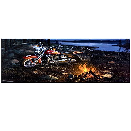 Jpnca Diamond Painting Motorradlandschaft,5D Diamant Painting Bilder groß,DIY Diamant Gemälde Erwachsene und Kinder,Diamant Malerei Set Vollbohrer,Malen Nach Zahlen,Dekoration für Home Wall-70x140cm von Jpnca