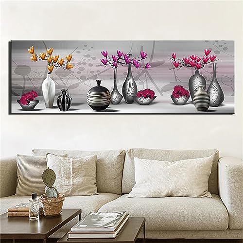 30x90cm Groß 5D Diamond Painting Erwachsene/Kinder, Diamand Painting Stillleben Vase Set, Bastelset Erwachsene DIY Kreuzstich Set, Für Wohnzimmer Schlafzimmer Büro Wand Und Eingang Dekoration Z-8578 von Jqynn