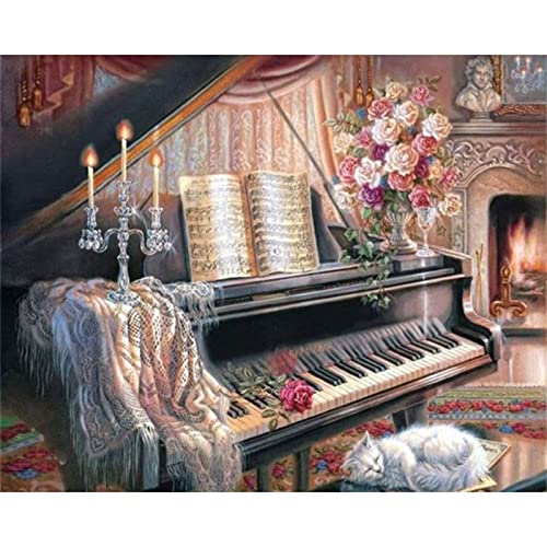 5D Diamond Painting Musikinstrument, 30x40cm Diamant Painting Bilder Groß, Malen Nach Zahlen Erwachsene, DIY Daiments Painting Anfänger Kinder Geschenk, Stickerei Canvas Art Crafts für Home Wall Décor von Jqynn