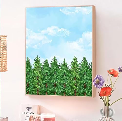 Himmel Malen Nach Zahlen Erwachsene, Malen Nach Zahlen ab 5 7 9 Jahre Mädchen, DIY Handgemalt Ölgemälde Kit für Anfänger Erwachsene Mit 3-Pinseln und Acrylfarbe,Home Wand Décor HöLzer 35x50cm O-598 von Jqynn