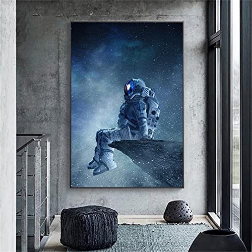 Jqynn Diamond Painting Kinder/Erwachsene Malen Nach Zahlen Astronaut Diamond Paintings Set Zubehör Voll Daiments Painting Bilder Groß 45x60cm, Diamond Art für Wohnzimmer Schlafzimmer Dekoration von Jqynn