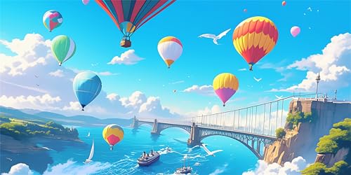 Malen Nach Zahlen Erwachsene HeißLuftballon, Malen Nach Zahlen BrüCke xxl Vorgedruckt High Definition Leinwand, Paint by Numbers Bastelset Erwachsene Mit 3 Pinseln Acrylfarbe, Home Deko 30x60 cm Z1375 Malen Nach Zahlen Erwachsene HeißLuftballon, Malen Nach Zahlen BrüCke xxl Vorgedruckt High Definition Leinwand, Paint by Numbers Bastelset Erwachsene Mit 3 Pinseln Acrylfarbe, Home Deko 30x60 cm Z1375 von Jqynn