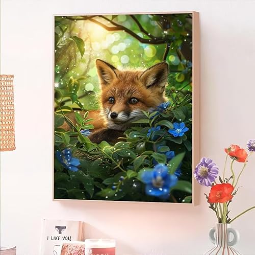 Malen Nach Zahlen Erwachsene Tier, Malen Nach Zahlen Fuchs, Kreativ Set für Erwachsene Frauen mit Pinseln und Acrylfarben Handgemalt Ölgemälde Leinwand für Home Wand Dekor, Geschenk 100x130cm O-113 von Jqynn