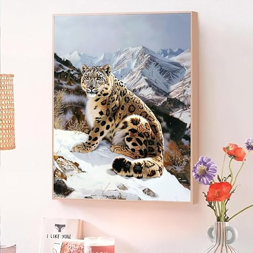 Malen Nach Zahlen Erwachsene Tier, Malen Nach Zahlen Leopard, Kreativ Set für Erwachsene Frauen mit Pinseln und Acrylfarben Handgemalt Ölgemälde Leinwand für Home Wand Dekor, Geschenk 100x130cm O-104 von Jqynn