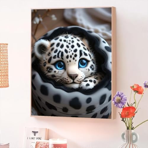 Malen Nach Zahlen Erwachsene Tier, Malen Nach Zahlen Leopard, Kreativ Set für Erwachsene Frauen mit Pinseln und Acrylfarben Handgemalt Ölgemälde Leinwand für Home Wand Dekor, Geschenk 100x130cm O-103 von Jqynn