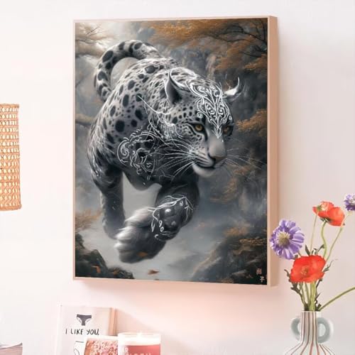 Malen Nach Zahlen Erwachsene Tier, Malen Nach Zahlen Tiger, Kreativ Set für Erwachsene Frauen mit Pinseln und Acrylfarben Handgemalt Ölgemälde Leinwand für Home Wand Dekor, Geschenk 100x130cm O-117 von Jqynn