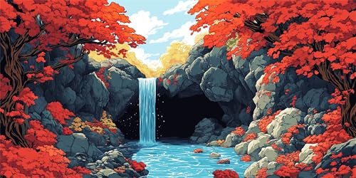 Malen Nach Zahlen Erwachsene Wasserfall, Malen Nach Zahlen Roter Baum xxl Vorgedruckt High Definition Leinwand, Paint by Numbers Bastelset Erwachsene Mit 3 Pinseln Acrylfarbe, Home Deko 30x60 cm Z1334 Malen Nach Zahlen Erwachsene Wasserfall, Malen Nach Zahlen Roter Baum xxl Vorgedruckt High Definition Leinwand, Paint by Numbers Bastelset Erwachsene Mit 3 Pinseln Acrylfarbe, Home Deko 30x60 cm Z1334 von Jqynn