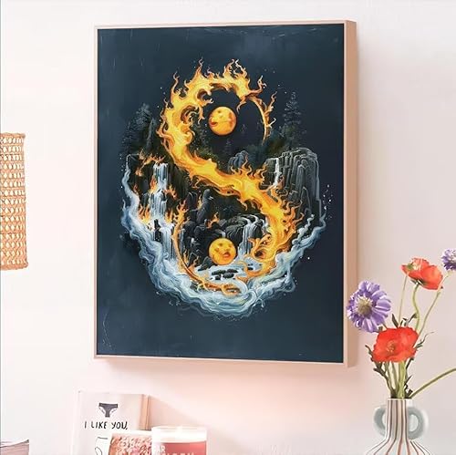 Tai Chi Malen Nach Zahlen Erwachsene, Malen Nach Zahlen ab 5 7 9 Jahre Mädchen, DIY Handgemalt Ölgemälde Kit für Anfänger Erwachsene Mit 3-Pinseln und Acrylfarbe,Home Wand Décorieren 25x35cm O-595 von Jqynn