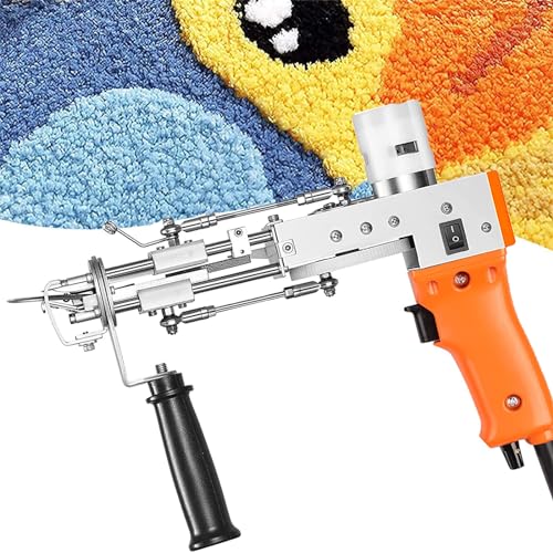 Jrcfnss Hand-Schnittflor-Strickmaschine, 2 in 1 elektrische Schnittflor- und Schlingenteppich-Tufting-Pistole Teppichwebmaschine, Heimwerker-Werkzeuge zum Hochgeschwindigkeitsweben von Teppichen von Jrcfnss