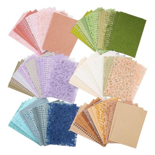 Jrifedptry 96 Blatt Strukturiertes Scrapbook-Papier und Netzgewebe, Sortiertes Set, 6er-Pack Gemischtes Spezialpapier für Scrapbooking-Planer von Jrifedptry