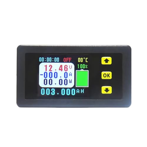 Jrpzcv VA7510S Spannungs und Strom Messer,100A 6-75V/0V-120V DC Amperemeter Voltmeter Monitor Ausgang Batterie Ladung und Entladung von Jrpzcv