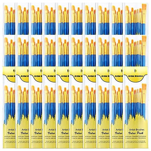 Jrrwtevng Acryl Pinsel BüRste Set, 30 Packungen/300 StüCk Nylon Haar Pinsel BüRste für ÖL und Aquarell Pinsel mit Runder Spitze von Jrrwtevng