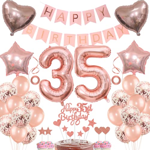 Deko 35. Geburtstag frau Tortendeko 35 Geburtstag frauen Deko Geschenk für 35. Geburtstag frau Rosegold Geburtstag 35 frauen 35 jahre Geburtstag deko Ballon 35 Geburtstag 35 jahre frau von Jrzyhi