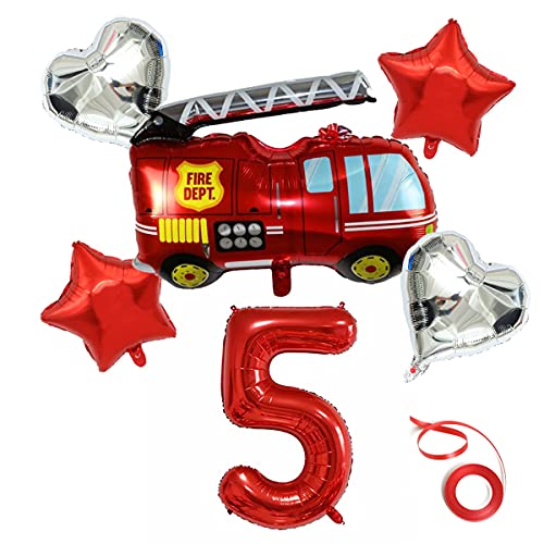 Feuerwehrauto Ballons Auto Kindergeburtstag Folienballon Feuerwehr Folienballons mit Feuerwehr/firetruck Car Feuerwehrauto Thema Deko Feuerwehrauto Geformte Folienballons für Party Geburtstag Schule von Jrzyhi