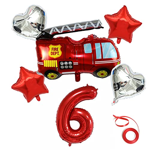 Feuerwehrauto Ballons Auto Kindergeburtstag Folienballon Feuerwehr Folienballons mit Feuerwehr/firetruck Car Feuerwehrauto Thema Deko Feuerwehrauto Geformte Folienballons für Party Geburtstag Schule von Jrzyhi