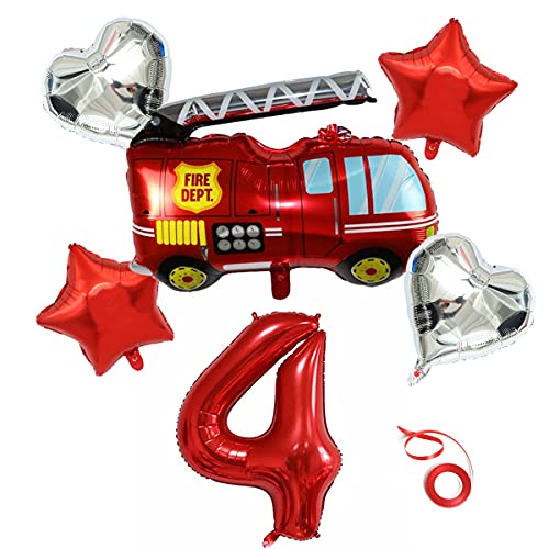 Feuerwehrauto Ballons Auto Kindergeburtstag Folienballon Feuerwehr Folienballons mit Feuerwehr/firetruck Car Feuerwehrauto Thema Deko Feuerwehrauto Geformte Folienballons für Party Geburtstag Schule von Jrzyhi