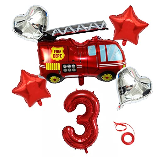 Feuerwehrauto Ballons Auto Kindergeburtstag Folienballon Feuerwehr Folienballons mit Feuerwehr/firetruck Car Feuerwehrauto Thema Deko Feuerwehrauto Geformte Folienballons für Party Geburtstag Schule von Jrzyhi