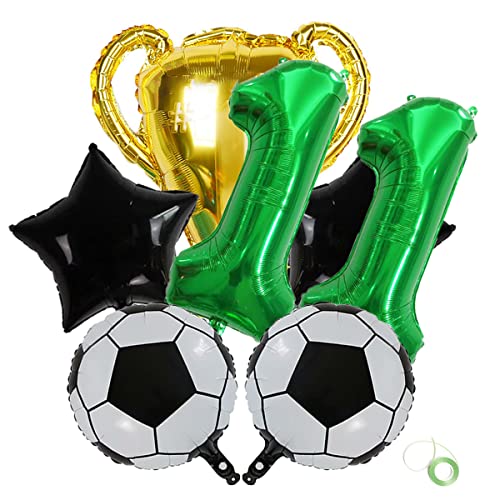 Jrzyhi Fußball Geburtstags Dekorationen Ballons Zahl 11 Folienballon Grün Aufblasbares Trophäenspielzeug Stern Ballon Schwarz Fußball Party Zubehör Für Kinder Junge Geburtstag Party Fußball Party Deko von Jrzyhi