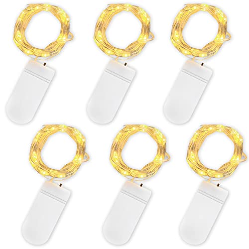 Jsdoin LED Mini Lichterkette mit Batterie, 6x20er Micro Lichterkette außen Batterie, 2M DIY kleine Lichterketten Wasserdicht für Party Hochzeit Weihnachten Beleuchtung Deko von Jsdoin