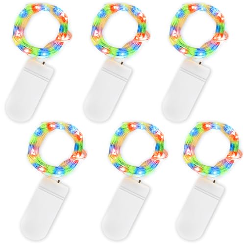 Jsdoin LED Mini Lichterkette mit Batterie, 6x20er Micro Lichterkette außen Batterie, 2M DIY kleine Lichterketten Wasserdicht für Party Hochzeit Weihnachten Beleuchtung Deko (Mehrfarbig) von Jsdoin