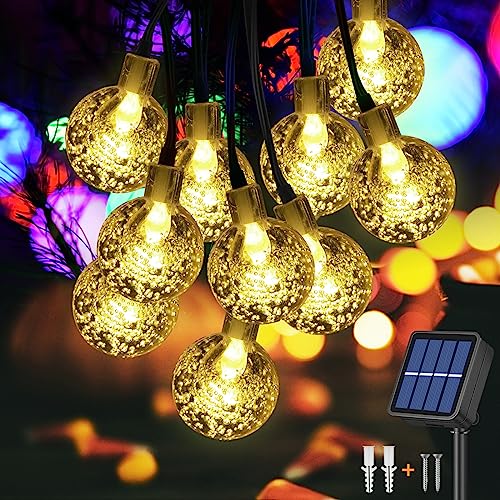 Jsdoin Solar Lichterkette Aussen, 7.5M 50LED Lichterkette Außen/Innen,8 Modi und Wasserdicht Outdoor Lichterkette für Balkon,Garten,Bäume,Hochzeiten,Partys,Terrasse(Warmweiß) von Jsdoin