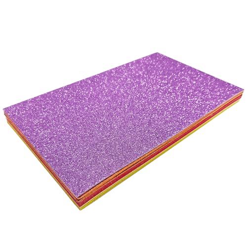 Jtnohx Glitzer Moosgummi Selbstklebend, 9 Bögen Moosgummi Basteln, 17.78×28.7cm EVA Schaumstoff zum Basteln, Klebriger Moosgummi für Bastelarbeiten DIY (Thanksgiving Farben) von Jtnohx