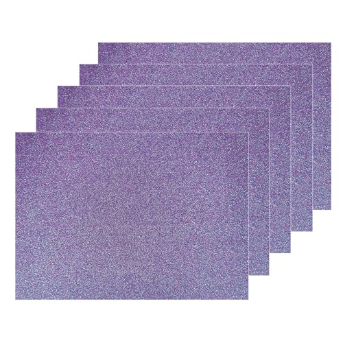 Jtnohx Große Glitter Filz Stoff, 5pcs Glitter Blätter, 30 x42 cm Glitter Filz für Kunsthandwerk, Filz Glitter Quadrat für Party Projekt Urlaub Gruß Festival (Violett) von Jtnohx