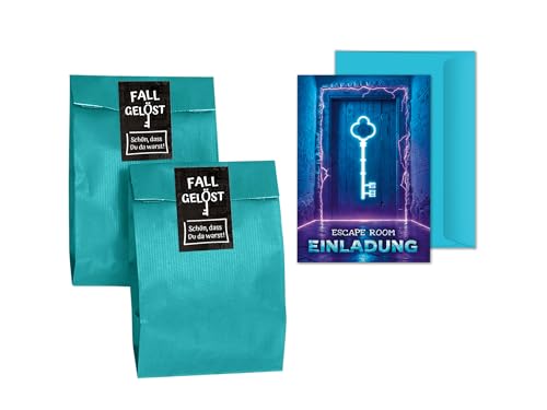 10 Einladungskarten Kindergeburtstag Escape Room Party Mädchen Jungen Jungs coole Einladungen Kinder Geburtstag Detektiv Geburtstagseinladungen inkl. 10 Umschläge, 10 Tüten / petrol, 10 Aufkleber 10 Einladungskarten Kindergeburtstag Escape Room Party Mädchen Jungen Jungs coole Einladungen Kinder Geburtstag Detektiv Geburtstagseinladungen inkl. 10 Umschläge, 10 Tüten / petrol, 10 Aufkleber von JuNa-Experten